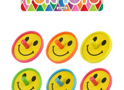 Kreisel Smile 4 cm – 5 verschiedene Farben, fröhliche Kreisel für Kinder TK Gruppe® Grosshandel 