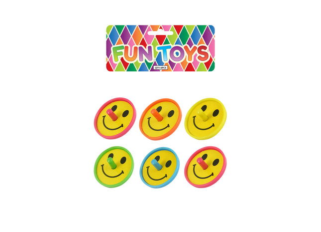 Kreisel Smile 4 cm – 5 verschiedene Farben, fröhliche Kreisel für Kinder TK Gruppe® Grosshandel 