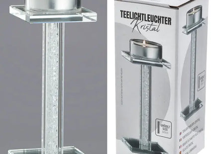 Kristall Teelichtleuchter, Elegantes Kleines Design, 16cm Hoch TK Gruppe® Grosshandel 
