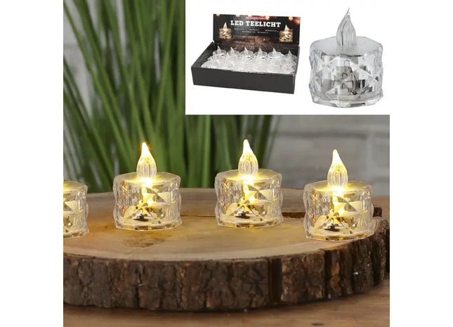 Kristallklare LED-Teelichter, 5 cm Höhe - Stilvolle Beleuchtung für jedes Ambiente TK Gruppe® Grosshandel 