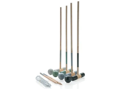 Krocket-Set aus Holz - Braun: Traditionelles Garten- und Freizeitspiel für Familien und Freunde TK Gruppe® Grosshandel 