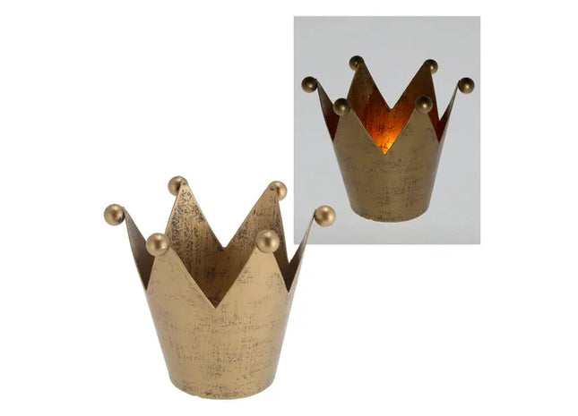 Kronenförmiger Kerzenhalter, ca. 7x8cmD - Elegantes Dekoratives Accessoire für Zuhause oder Veranstaltungen TK Gruppe® Grosshandel 