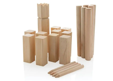 Kubb Outdoor Wurfspiel aus Holz - Braun: Schwedisches Rasenspiel für spannende Wettkämpfe im Freien TK Gruppe® Grosshandel 