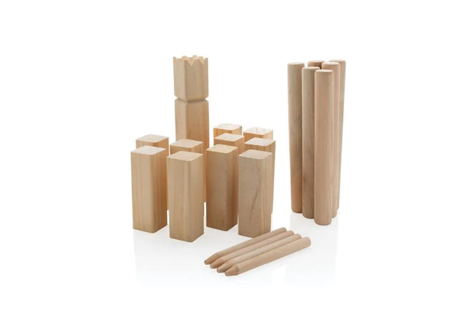 Kubb Outdoor Wurfspiel aus Holz - braun Traditionelles Gartenspiel für Familie und Freunde TK Gruppe® Grosshandel 