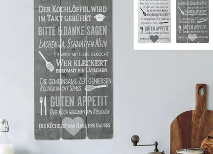 Küchenregeln Bilderset, 2 Stück, 30x60cm - Dekorative Wandbilder für die Küche TK Gruppe® Grosshandel 