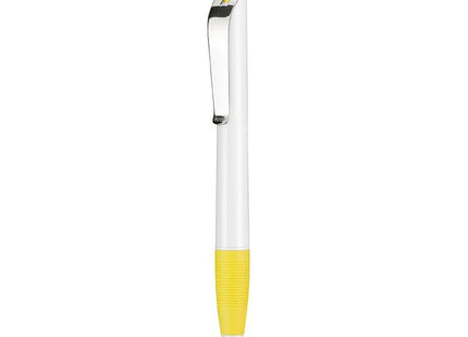 Kugelschreiber BOND SHINY - Glänzend Weiß & Zitronengelb, Stilvoller Leuchtender Stift TK Gruppe® Grosshandel 