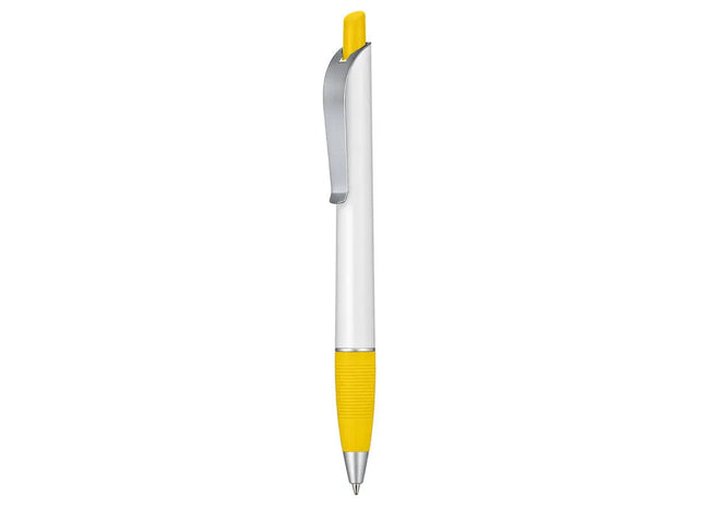 Kugelschreiber BOND - Weiß & Zitronengelb, Stilvoller Zweifarbiger Stift TK Gruppe® Grosshandel 