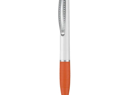 Kugelschreiber CLUB SI - Weiß mit Orange, Moderner Zweifarbiger Schreibstift TK Gruppe® Grosshandel 