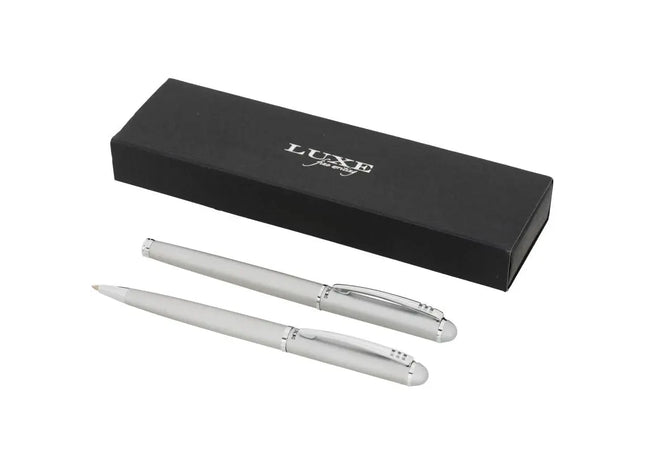 Kugelschreiber-Geschenkset - Elegantes Silber, Schwarze Mine, Luxuriös TK Gruppe® Grosshandel 