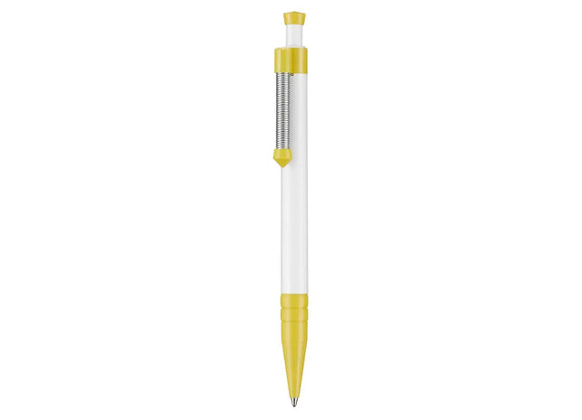 Kugelschreiber SPRING - Frühlingshaft Weiß & Zitronengelb, Eleganter Schreibstift TK Gruppe® Grosshandel 