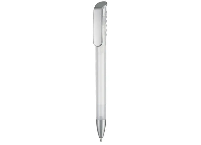 Kugelschreiber TOP SPIN FROZEN SI - Frost-Weiß, Eleganter Kühler Schreibstift TK Gruppe® Grosshandel 