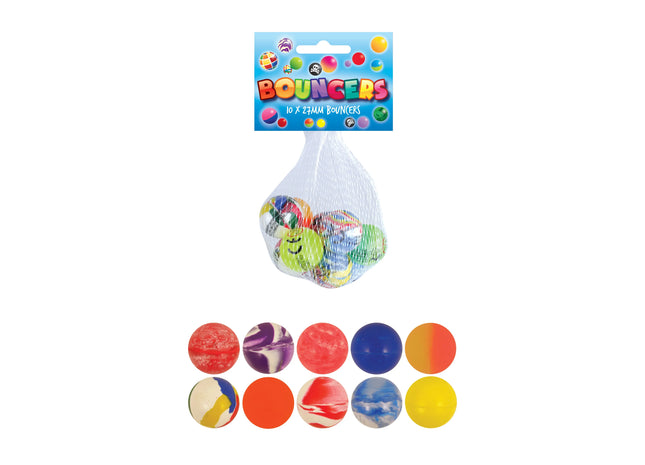 Kugelstrahl 2,5 cm - 10 sortierte Farben, kleine Sprungbälle für Kinder TK Gruppe® Grosshandel 