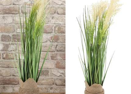 Kunstblume Pampasgras im dekorativen Korb | 70cm Hoch | Boho Wohnkultur TK Gruppe® Grosshandel 