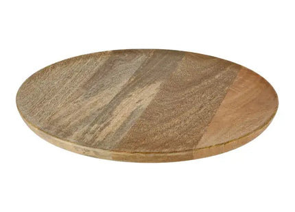 Kunsthandwerk Teller: Handgefertigtes Mangoholz Tablett, Kompakt, 26cm Durchmesser, Dekoratives Geschirr TK Gruppe® Grosshandel 