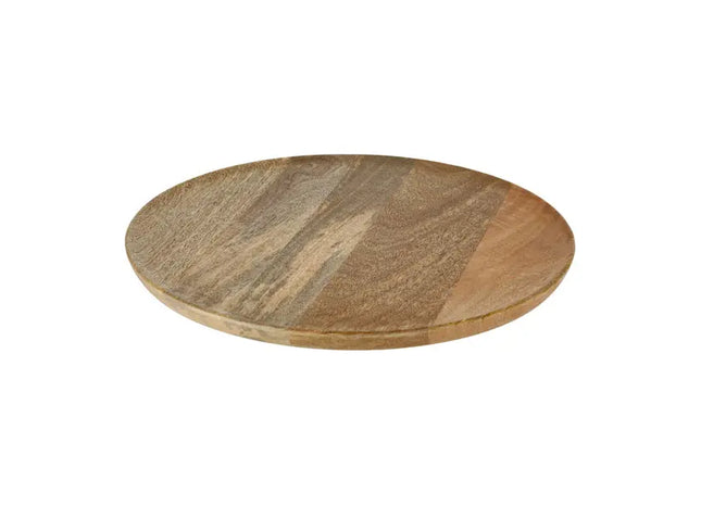 Kunsthandwerk Teller: Handgefertigtes Mangoholz Tablett, Kompakt, 26cm Durchmesser, Dekoratives Geschirr TK Gruppe® Grosshandel 