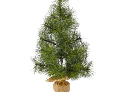 Künstlicher Weihnachtsbaum in Jutesack, ca. 65 cm hoch – Festliche Feiertagsdeko | Stilvoller Kunstbaum mit Beleuchtung TK Gruppe® Grosshandel 