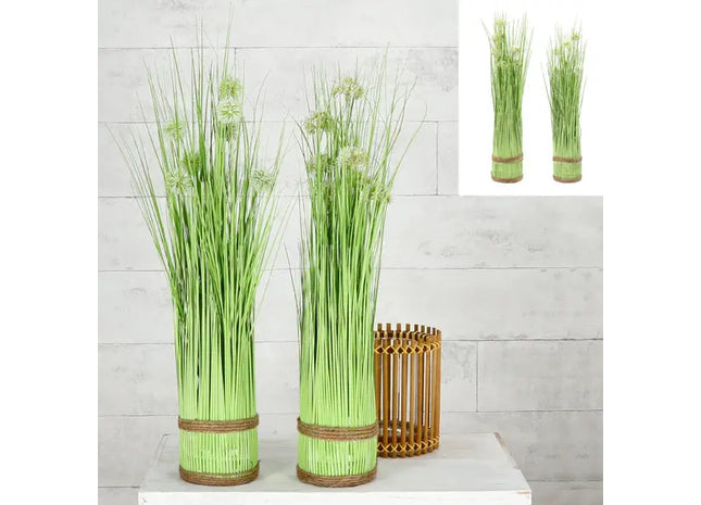 Künstliches Blumen-Gras-Duo, Set mit 2 Stück, 10x60cm TK Gruppe® Grosshandel 