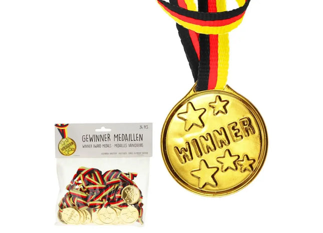 Kunststoff-Medaillen-Set, Gold, Band in Deutschland-Farben, 17 cm TK Gruppe® Grosshandel 