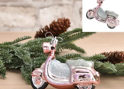 Kunststoff Motorroller Weihnachtsbaumanhänger, Festliche Deko, 12x9 cm TK Gruppe® Grosshandel 