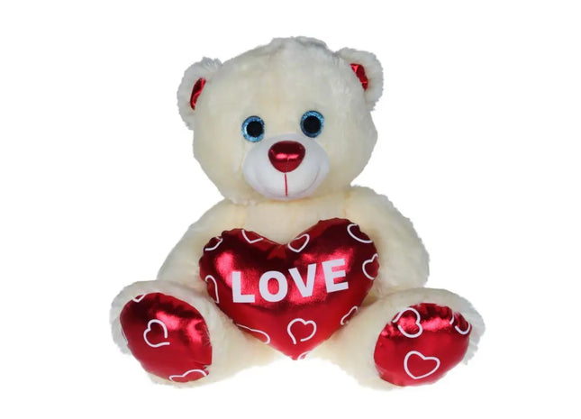 Kuscheliger Plüschbär mit Herz "Chrom-Love", 80 cm groß TK Gruppe® Grosshandel 