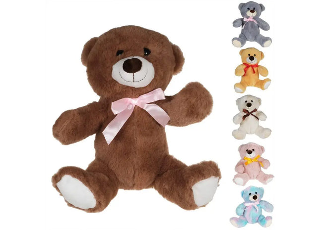 Kuscheliger Plüschbär mit Schleife, "Multi-Mix", 20 cm TK Gruppe® Grosshandel 