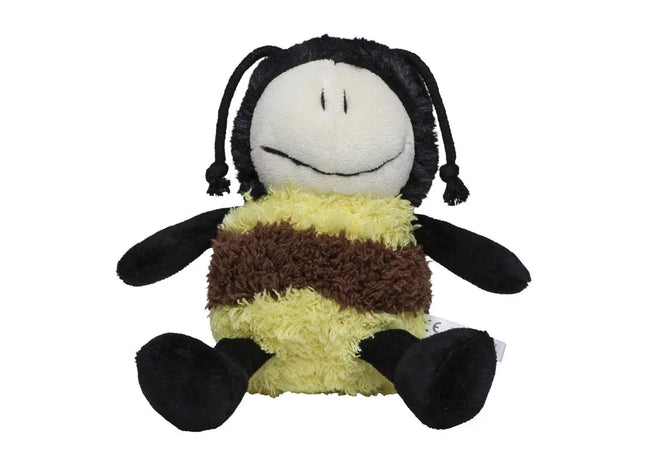 Kuschelweiche MiniFeet Biene Emma - schwarz-gelb - Stoffbiene, Schmusetier, Plüschtier TK Gruppe® Grosshandel 