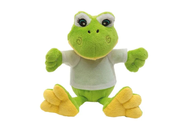 Kuschelweicher Plüsch-Frosch FRIEDA - grün-weiß - Stofffrosch, Schmusetier, Plüschtier TK Gruppe® Grosshandel 