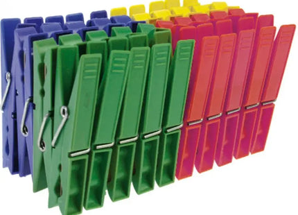Kusto Bunte Wäscheklammern, 40er-Pack, Verschiedene Farben, 7x1cm - Robust und Farbenfroh TK Gruppe® Grosshandel 