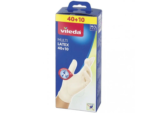 Vileda Multi Latex Einweghandschuhe 50er-Pack M/L - Vielseitig & Strapazierfähig TK Gruppe® Grosshandel 