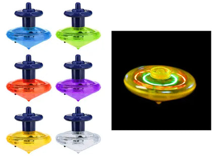 LED Aufzieh-Kreisel, 6er-Set - Leuchtende Kreisel, Durchmesser 5 cm TK Gruppe® Grosshandel 