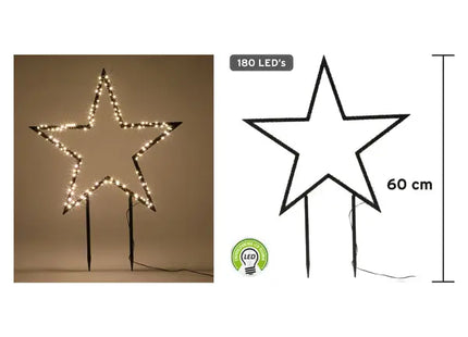 LED-Außenstern Schwarz 180 LEDs, Durchmesser 60 cm, Gartenbeleuchtung TK Gruppe® Grosshandel 