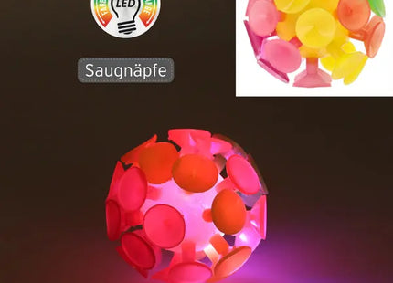 LED-Ball mit Saugnapf, ca. 8 cm Durchmesser, blinkendes Lichtspielzeug, interaktiver Spielspaß TK Gruppe® Grosshandel 