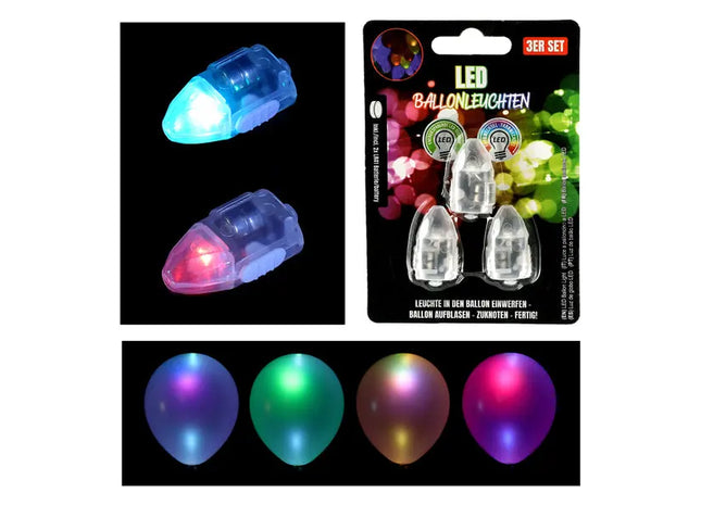 LED-Ballonbeleuchtung, 3er-Pack, Strahlende Deko für Feste TK Gruppe® Grosshandel 