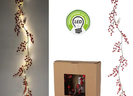 LED-Beerenlichtzweig, Beleuchtete Astdeko, 20 LEDs, 180cm TK Gruppe® Grosshandel 