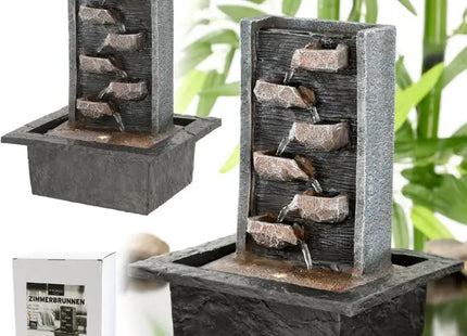 LED-Beleuchteter Zimmerbrunnen, 28cm Hoch – Beruhigendes Wasserspiel TK Gruppe® Grosshandel 