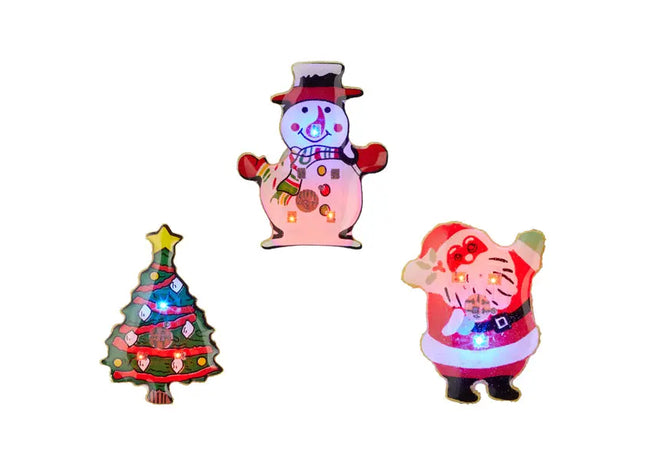 LED Blinkie-Anstecker Weihnachten, 3er-Set – Blinkende Festtagsdeko TK Gruppe® Grosshandel 