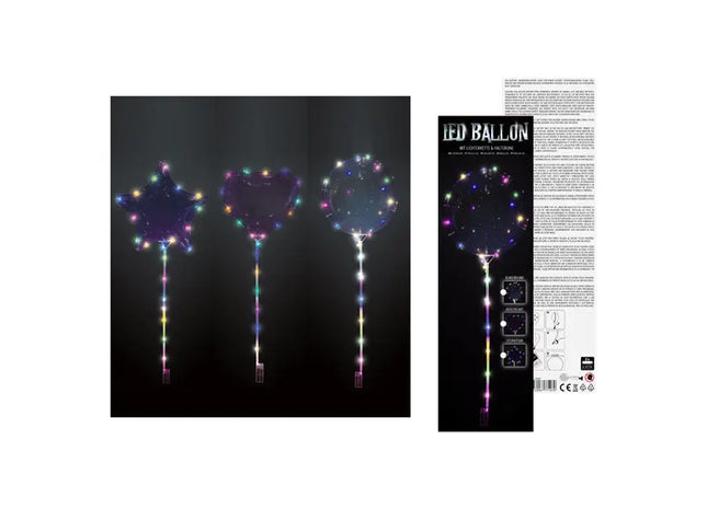 LED-Bobo-Ballons mit Stäben, 3er-Set - Leuchtende Dekoration für besondere Anlässe TK Gruppe® Grosshandel 