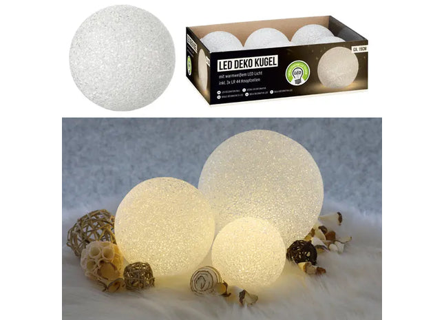 LED Deko Kugel Soft, L, 15cm - Mittelgroße, gemütliche Stimmungsbeleuchtung TK Gruppe® Grosshandel 
