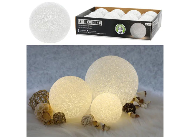 LED Deko Kugel Soft, M, 10cm - Sanftes Licht für stimmungsvolle Dekoration TK Gruppe® Grosshandel 