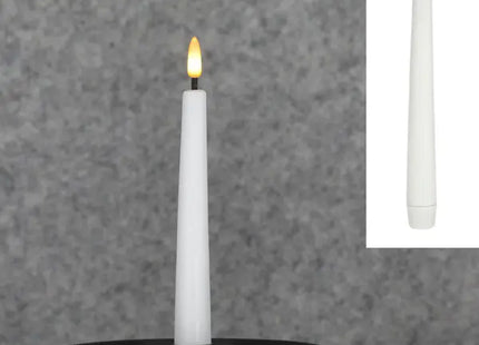 LED Echtwachs Stabkerze - Creme, ca. 17cm hoch, Flackerndes, Flammenloses Licht TK Gruppe® Grosshandel 