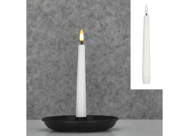 LED Echtwachs Stabkerze - Creme, ca. 17cm hoch, Flackerndes, Flammenloses Licht TK Gruppe® Grosshandel 