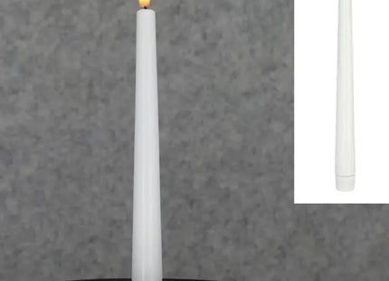 LED Echtwachs Stabkerze - Creme, ca. 22cm hoch, Flackerndes, Flammenloses Licht TK Gruppe® Grosshandel 