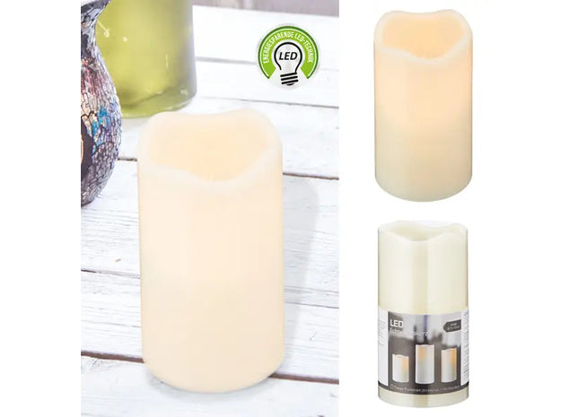 LED Echtwachskerze Groß – Flammenlose Beleuchtung, ca. 13cm Hoch TK Gruppe® Grosshandel 