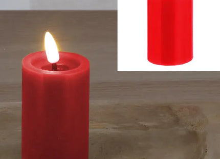 LED Echtwachskerze SHINE in Rot, 5x10 cm - Stilvolles Leuchtelement TK Gruppe® Grosshandel 