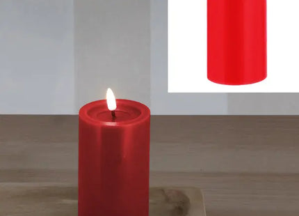 LED Echtwachskerze SHINE in Rot, ca. 7,5x12,5 cm - Stilvolle Beleuchtung TK Gruppe® Grosshandel 