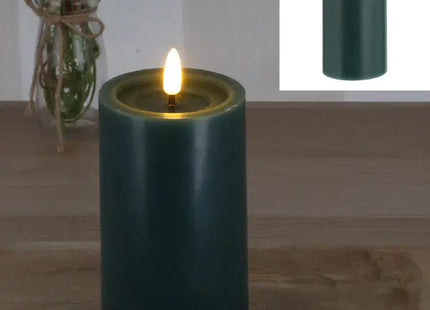 LED Echtwachskerze SHINE, Grün, ca. 7,5x12,5 cm TK Gruppe® Grosshandel 