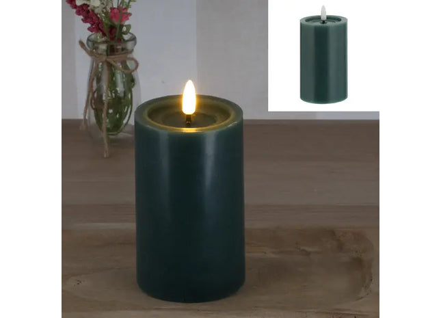 LED Echtwachskerze SHINE, Grün, ca. 7,5x12,5 cm TK Gruppe® Grosshandel 