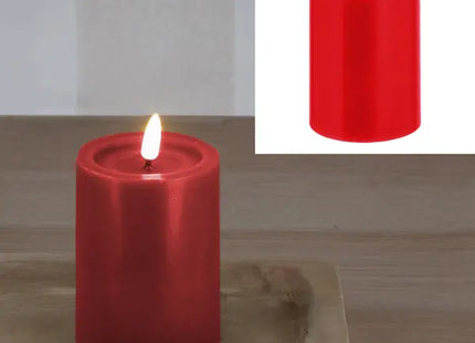 LED Echtwachskerze SHINE, Rot, ca. 7,5x10 cm - Gemütliches Lichtambiente TK Gruppe® Grosshandel 