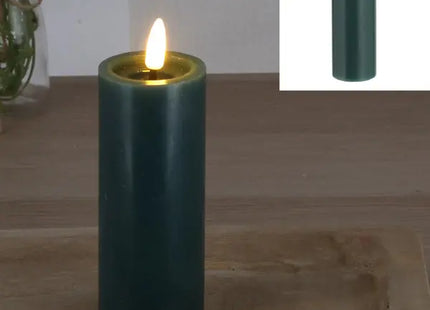 LED-Echtwachskerze 'SHINE', Grün, 5x12,5cm - Stilvolles, sicheres Leuchten TK Gruppe® Grosshandel 