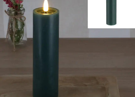 LED Echtwachskerze 'SHINE', Grün, 5x15cm - Stimmungsvolles Leuchten TK Gruppe® Grosshandel 